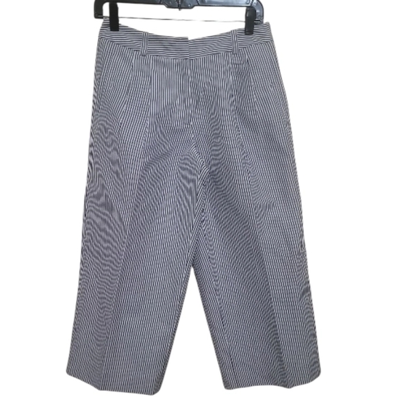 Talbots Petites Gray and White Crop Wide Leg Pantps Womens Size 4P - Picture 1 of 7